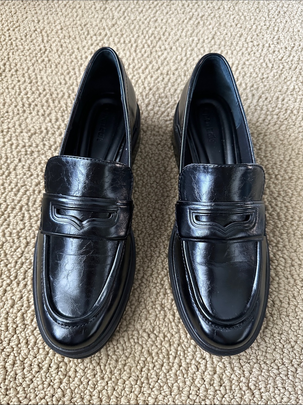 Black Leather Women's Penny Loafers - Classic Slip-On Flats